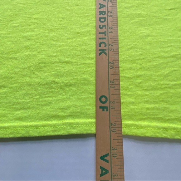 Gildan Dry Blend Neon Yellow Bite Me Shark On Pocket Men Size Large - Picture 6 of 7